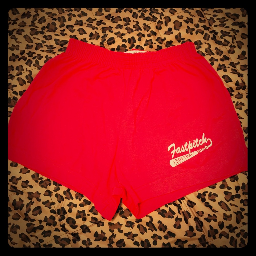 NWOT shorts with Faspitch Softball print on leg